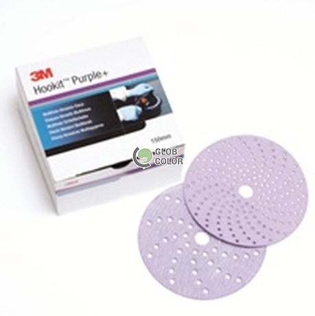 3M 50526 Wielootworowy fioletowy krążek na rzep 150mm, P150 Hookit Purple+ 