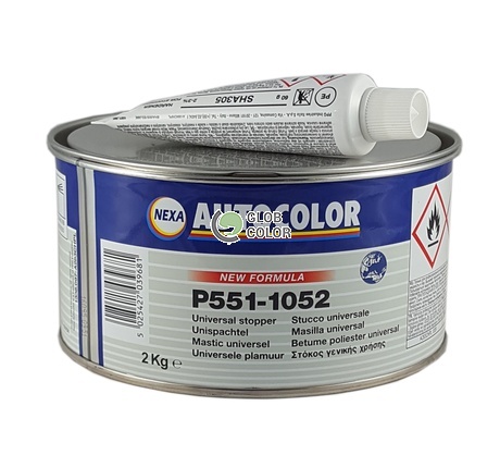 P551-1052/E2K Szpachla poliestrowa, uniwersalna + aktywator, 2kg