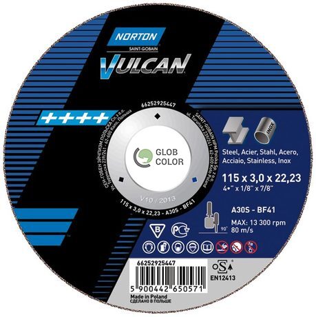 NORTON 66252830804 Tarcza Vulcan 27 125x6.4x22.23